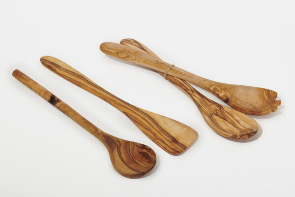 Couverts bois d'olivier - cuillère ronde 30 cm - cuillère ronde 30 cm